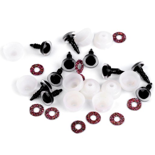 FAREBNÝ GLITROVÝ MASKOT OČI 10 mm