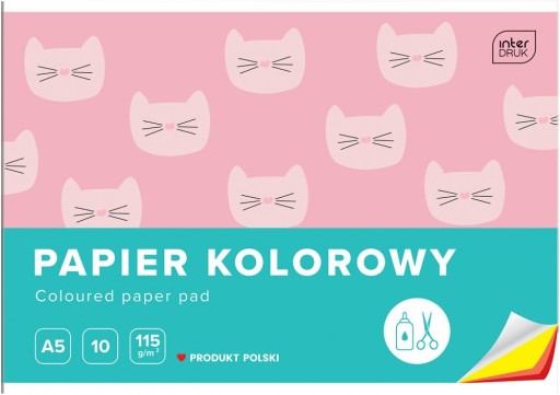 Zápisník farebných papierov A5 10ks 115g Výrezy x10