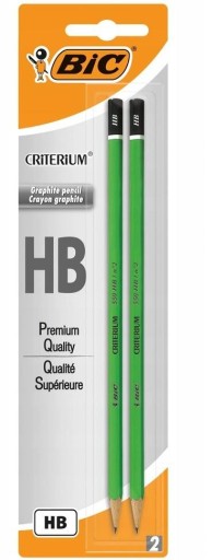 Šesťhranné ceruzky BEZ GUMY Sada do školy 2 kusy BIC PEVNÉ ceruzky