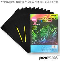Dúhové škrabadlo A4 10 listov + 2 stylusy WZ03