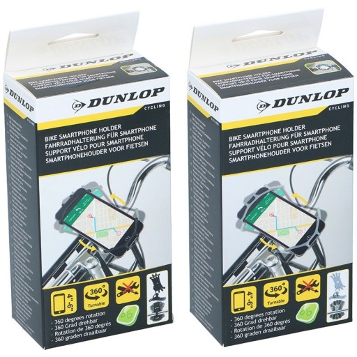 Dunlop - držiak telefónu na bicykel 10-15 cm otočný (sivý)