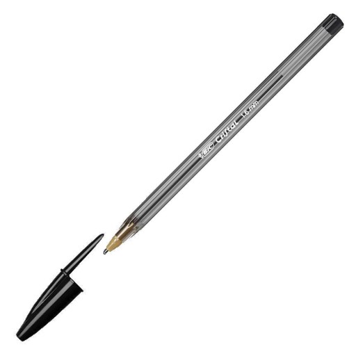 BIC CRISTAL VEĽKÝ ČIERNY GUĽOVÝ BOD S ČIAPKOM OFFICE SCHOOL HEAVY x10