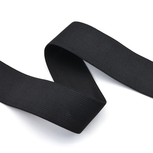 PLOCHÁ GUMA pletená 40mm - 5m Čierna 4cm