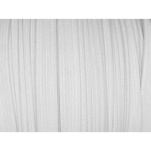 PLOCHÁ PLETENÁ GUMA, BIELA, elastická, 10 mm, 5 m dlhá