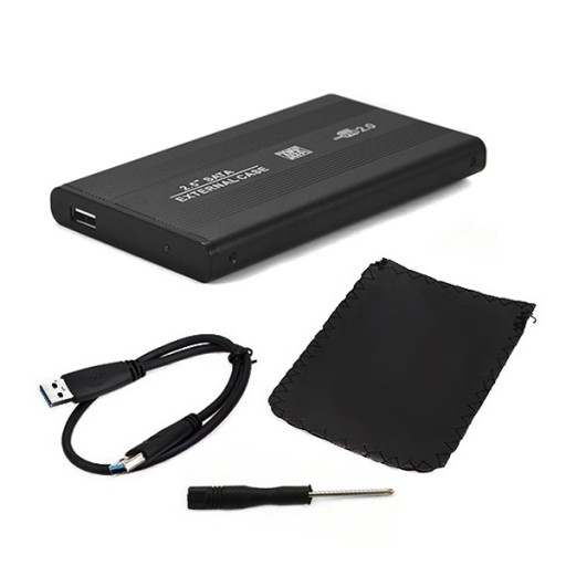 DISK UCHOVÁVANIE DISKU PUZDRO PRE HDD SSD 2,5'' SATA ALUMINIUM