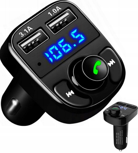 FM TRANSMITTER SD MP3 BLUETOOTH NABÍJAČKA 2XUSB 3.1 1.1 SÚPRAVA TELEFÓNU