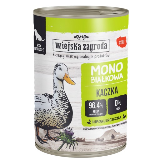Wiejska Zagroda mono krmivo pre psov kačica 400g