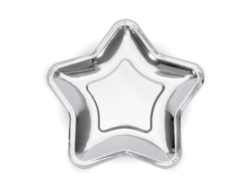 Hviezdne taniere Silver Stars Birthday 6 ks