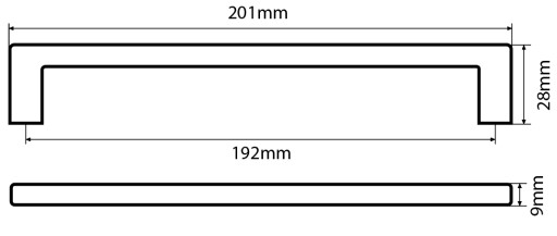 KARTÁČOVANÁ ZLATÁ ÚCHYTKA NA NÁBYTOK, KUCHYNSKÉ SKRINÍKY, ZÁSUVKY, 192 mm