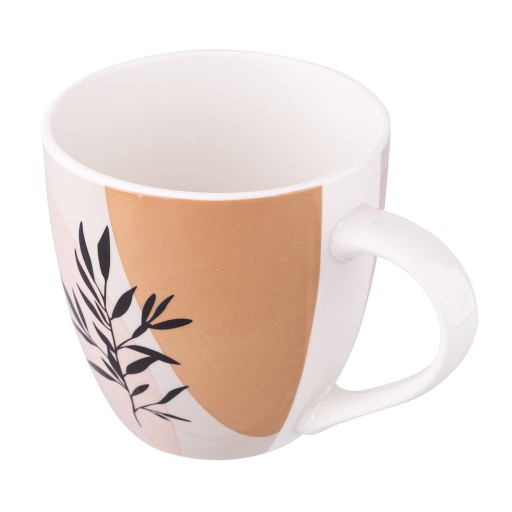 VEĽKÝ PORCELÁNOVÝ HRNÍČEK NA KÁVU A ČAJ 400ML LIST