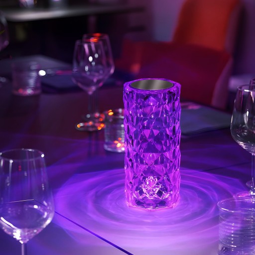 LED USB nočná krištáľová stolná lampa DIAMOND RGB touch + REMOTE