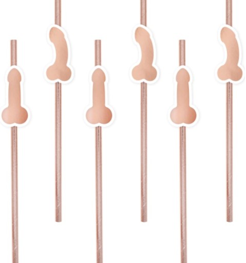 Slamky na penis na sliepku Rose gold 8 ks