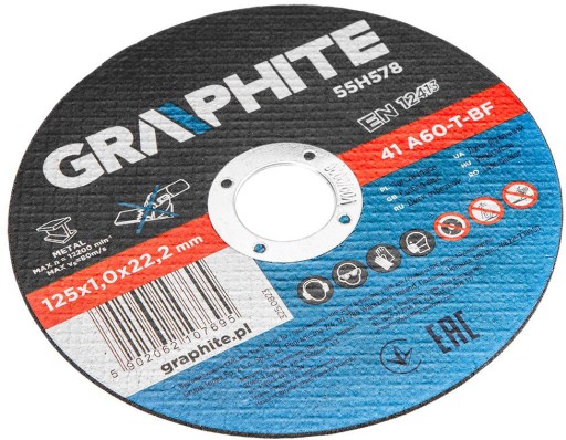 Korundový grafitový rezací kotúč na rezanie kovu 125x22,23 mm 41 A60-T-BF