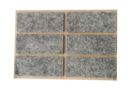 PLSTENÉ PODLOŽKY na stoličky, nábytok, stoly, ŠEDÉ, samolepiace, 20 mm x 60 mm