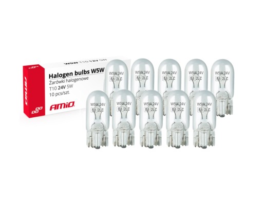 HALOGÉNOVÉ ŽIAROVKY W5W T10 5W W2.1x9.5d 24V 10ks