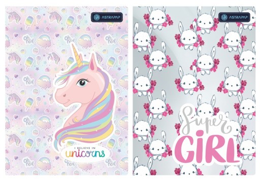 Notebook A5 16k mriežka Unicorn/Astra Cats
