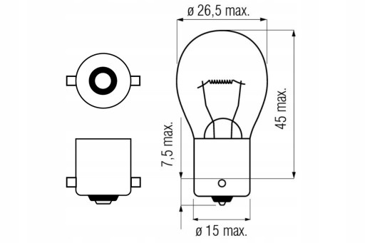 Žiarovka 21W Červená 12V