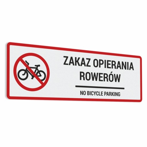 Zákaz naklonených bicyklov - nálepka 10x30