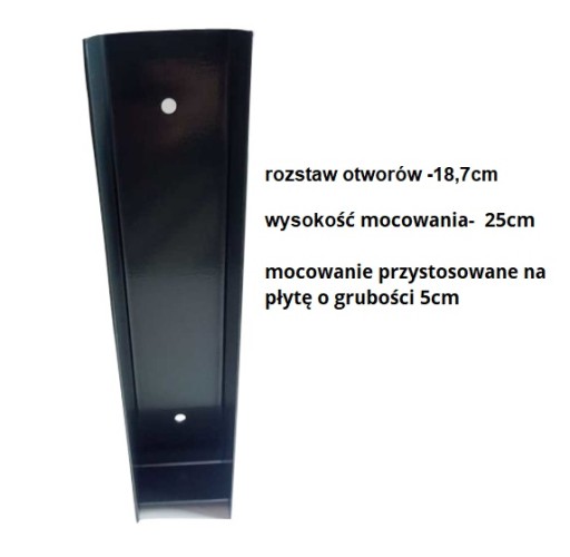 MONTÁŽNY DRŽÁK NA NÁSTENU 55X250 ČIERNA