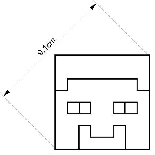 Forma na orezávanie tváre Minecraft 3 9 cm