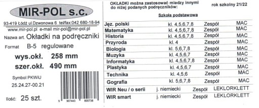 Obal na učebnicu 258mm, nastaviteľný, cestovný list