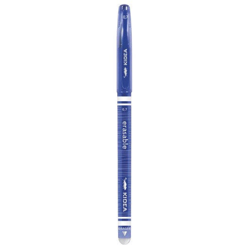 Modré 0,7 mm zmazateľné guľôčkové pero, zmazateľné, zmazateľné, s gumou Kidea