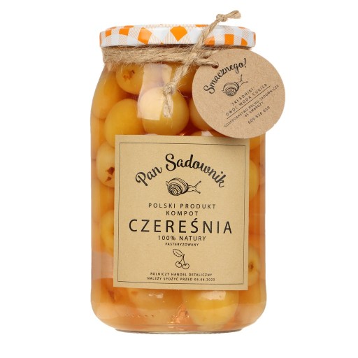 Žltý čerešňový kompót 900 ml Pan Sadownik LOW SWEET