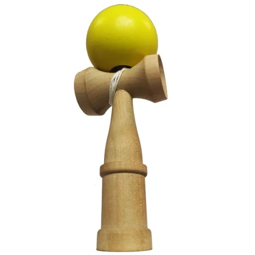 KENDAMA DREVENÁ ZRUČNOSTNÁ HRA, ŽLTÁ