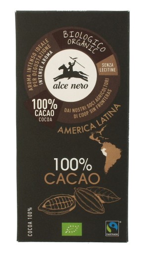 Horká tableta 100% bio kakao 50 g Alce Nero