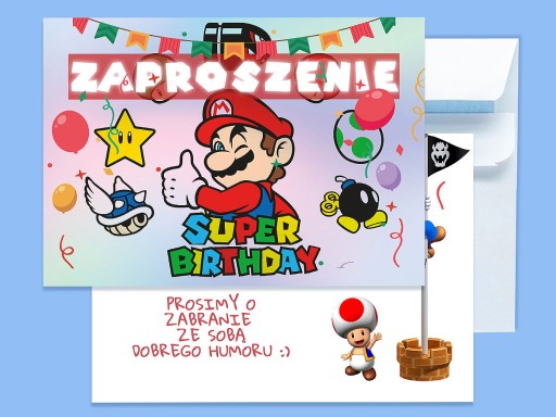 POZVÁNKA SUPER MARIO BROS NA NARODENINY DIEŤAŤA + OBÁLKA ZDARMA