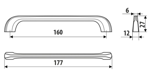 Nábytková úchytka GAMET UU05, saténový chróm, 160 mm