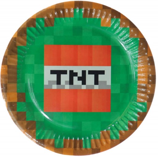 SET NARODENINOVÉ hrnčeky TANIERE MINECRAFT TNT CREEPER BIRTHDAY 12 ks