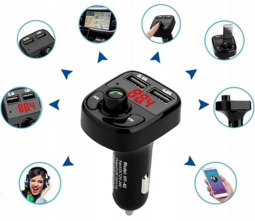 Bluetooth Dual Mp3 Fm Transmitter Nabíjačka Rýchle bezdrôtové nabíjanie