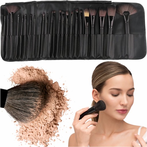 Veľká sada štetcov na make-up, 24 ks, profesionálny obal + puzdro