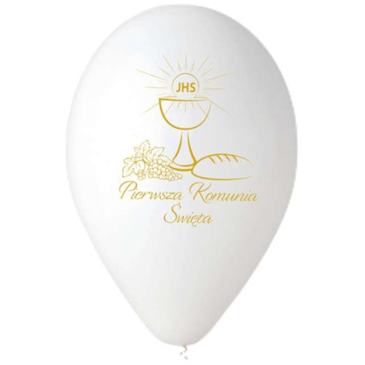 biele balóny SVÄTÉ PRIJÍMANIE kileich IHS 33 cm x5