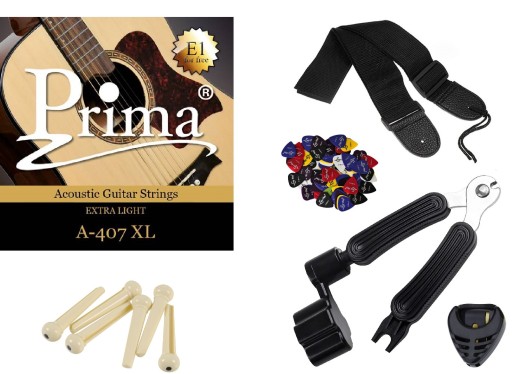 Str.Prima P-407XL na akustickú gitaru + E1 zdarma