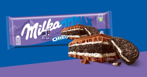 Milka veľká mliečna čokoláda Mmmax Oreo s Oreo sušienkami 300 g