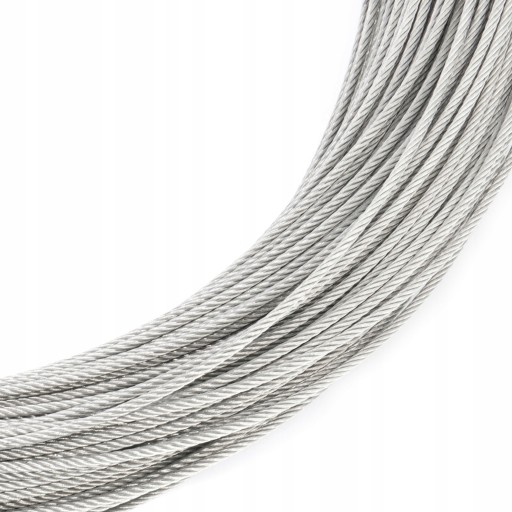 Oceľové lanové lano, NEREZOVÁ INOX, kyselinovzdorné, 7x19, 1,5 mm - 5 m