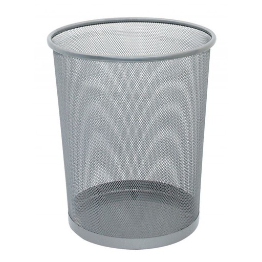 Kancelársky sieťovaný kovový kôš, 19 litrov, STRIEBORNÝ