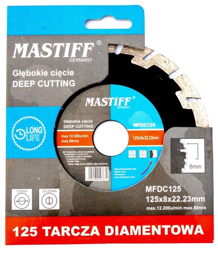 DIAMANTOVÝ KOTOUČ 125 x 22,2 HĹBKOVÝ REZ MF
