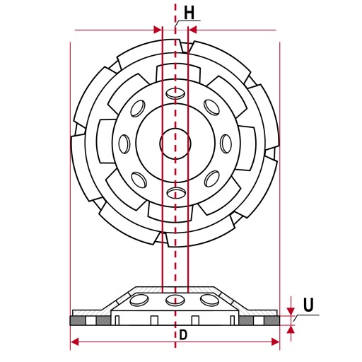 BRÚSNY KOTÚČ NA BRÚSNY BETÓN, SEGMENT 125mm