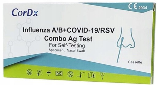 Cordx COVID-19 Flu AB RSV kombinovaný test 4v1