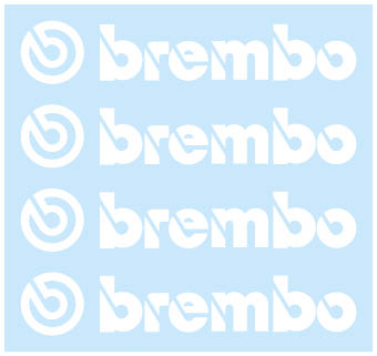 Samolepky BREMBO 100x19mm Biele 4 kusy