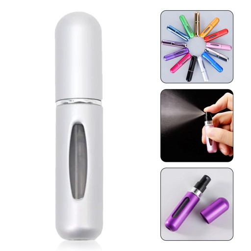 PARFUME ATOMIZER Fľaštička s dávkovačom parfumov 5 ml, matná strieborná