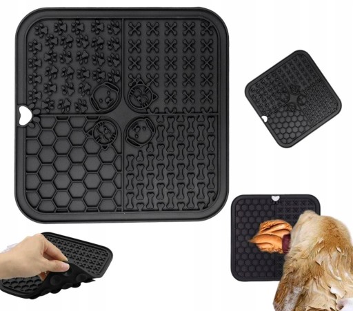 Large Tray Bowl Antistresová podložka na lízanie, ktorá spomaľuje jedenie Black