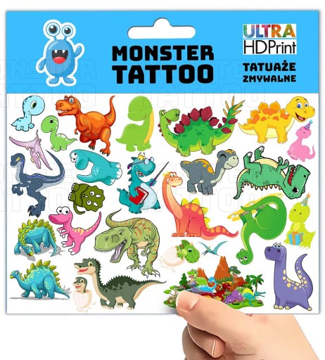 UMÝVAJÚCE DOČASNÉ TETOVANIE PRE DETI DETI DINOSAURY ORIGINÁLNE DIZAJNY