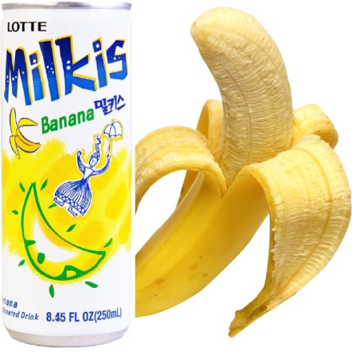 Milkis banánový sýtený mliečny nápoj 250ml LOTTE