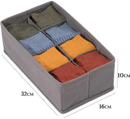2x organizér spodnej bielizne na ponožky 32*16cm do šatníkovej zásuvky 2*4 priehradky