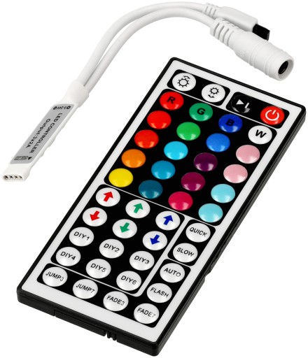 Ovládač ovládača pre RGB LED pásy, diaľkové ovládanie IR44 6A