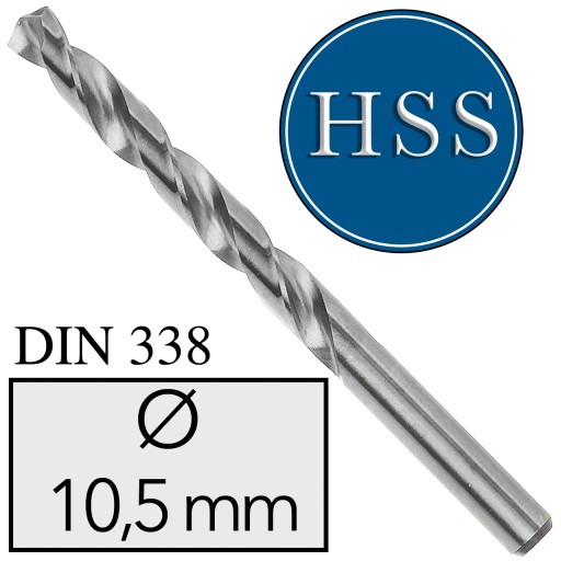 FI 10,5 x 133/87 HSS vrták do kovu DIN 338 NWKa